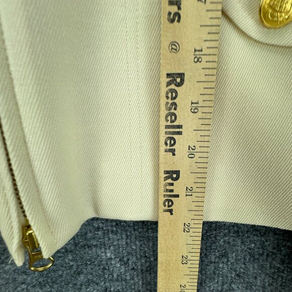 Lauren‎ Ralph Lauren Jacket Small Ivory Quiet Luxury Gold Button Wool Hooded Zip - Picture 11 of 14